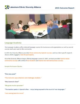 2015 Language Academy Outcome Report