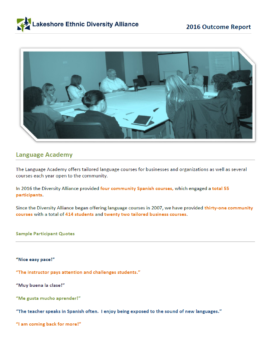 2016 Language Academy Outcome Report